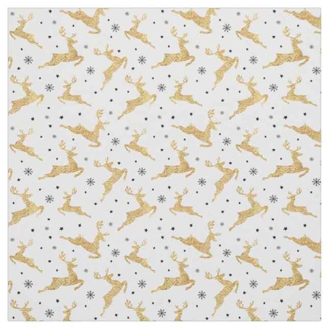 Goldene Rentiere Stoff (Muster)