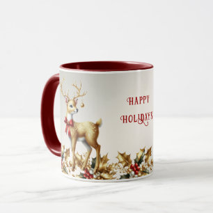 Goldene Rentierferien-Tasse Tasse