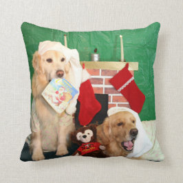 Goldene Retriever die Nacht vor Weihnachten Kissen