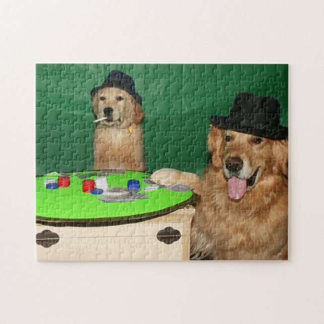 Goldene Retriever, die Poker spielen Puzzle (Horizontal)