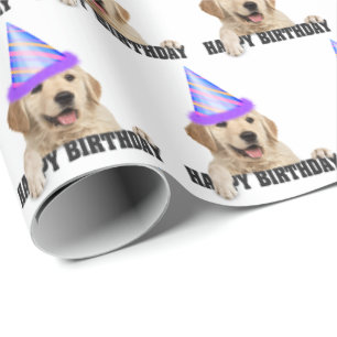 Goldene Retriever Geburtstag Geschenkpapier