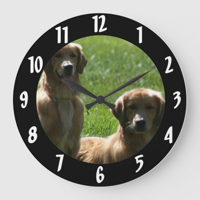 Goldene Retriever Große Wanduhr (Vorderseite)