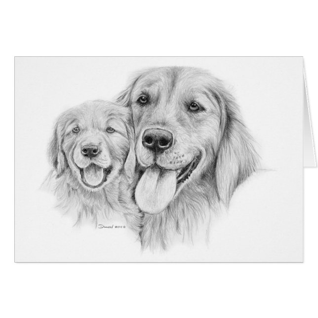 Goldene Retriever-Karte (Vorderseite (Horizontal))