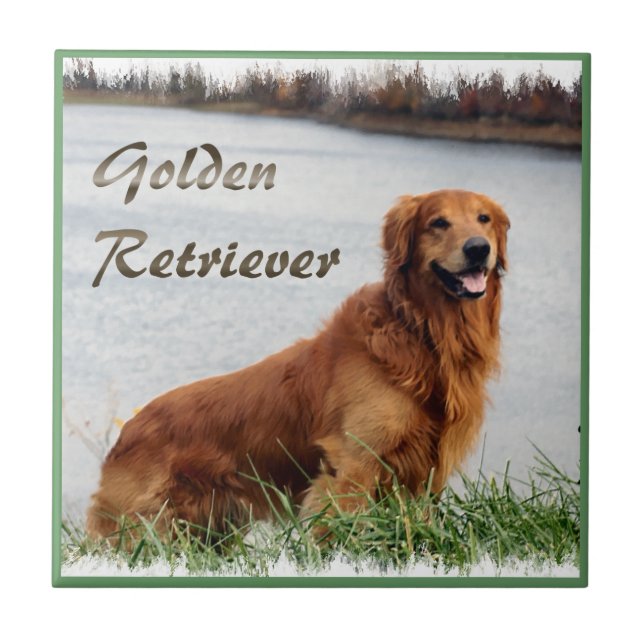 Goldene Retriever Kunst Fliese (Vorderseite)