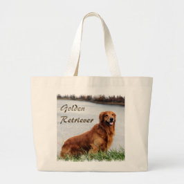Goldene Retriever Kunst Jumbo Stoffbeutel