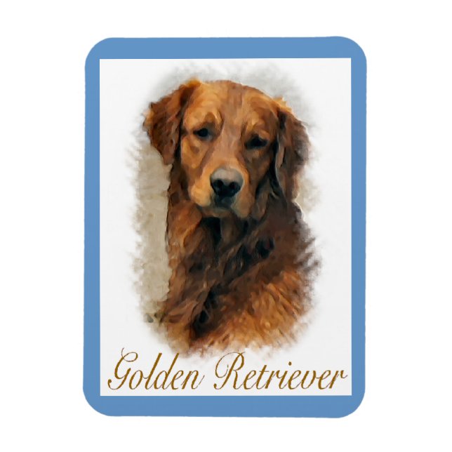 Goldene Retriever Kunst Magnet (Vertikal)