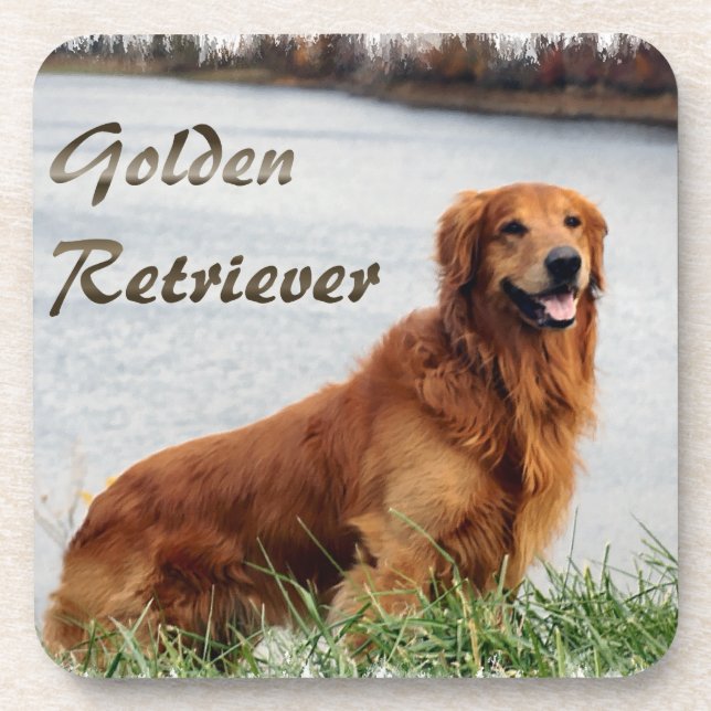 Goldene Retriever Kunst Untersetzer (Vorderseite)