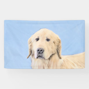 Goldene Retriever Malerei - Niedliche Original Dog Banner