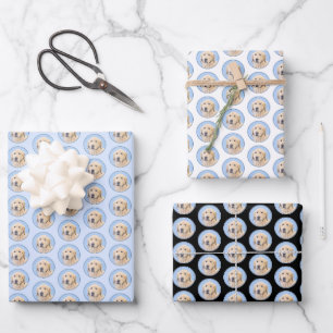 Goldene Retriever Malerei - Niedliche Original Dog Geschenkpapier Set