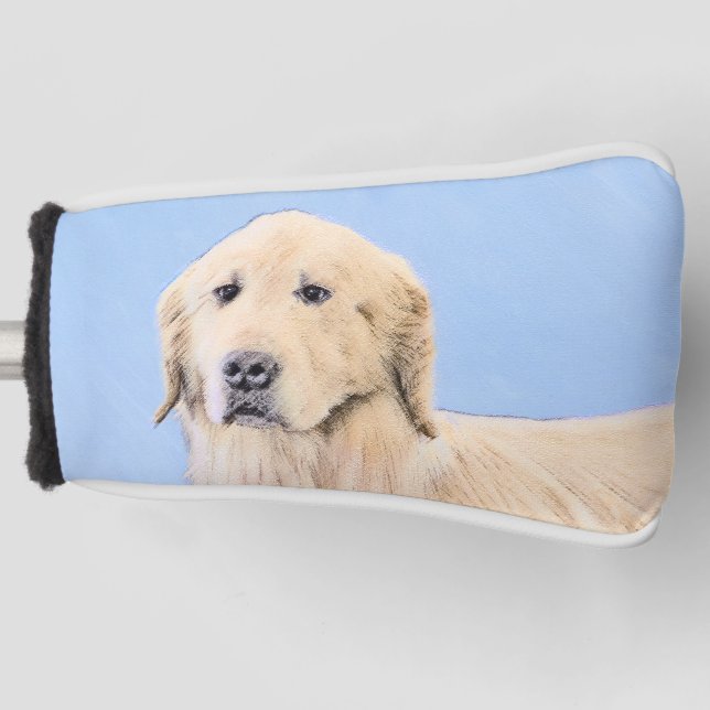 Goldene Retriever Malerei - Niedliche Original Dog Golf Headcover (Vorderseite)