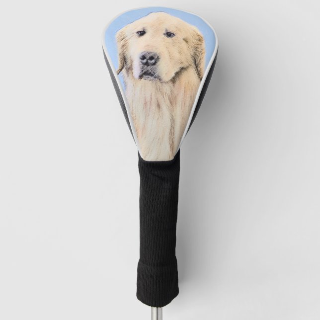 Goldene Retriever Malerei - Niedliche Original Dog Golf Headcover (Vorderseite)