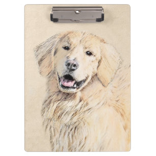 Goldene Retriever Malerei - Niedliche Original Dog Klemmbrett