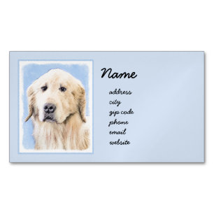 Goldene Retriever Malerei - Niedliche Original Dog Magnetische Visitenkarte