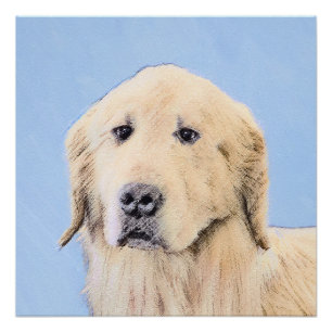 Goldene Retriever Malerei - Niedliche Original Dog Poster