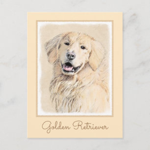 Goldene Retriever Malerei - Niedliche Original Dog Postkarte