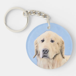 Goldene Retriever Malerei - Niedliche Original Dog Schlüsselanhänger