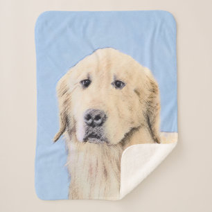 Goldene Retriever Malerei - Niedliche Original Dog Sherpadecke