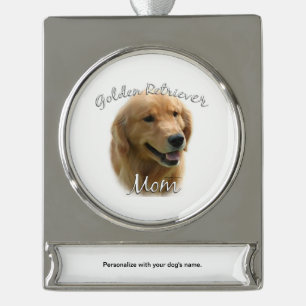 Goldene Retriever Mama 2 Banner-Ornament Silber