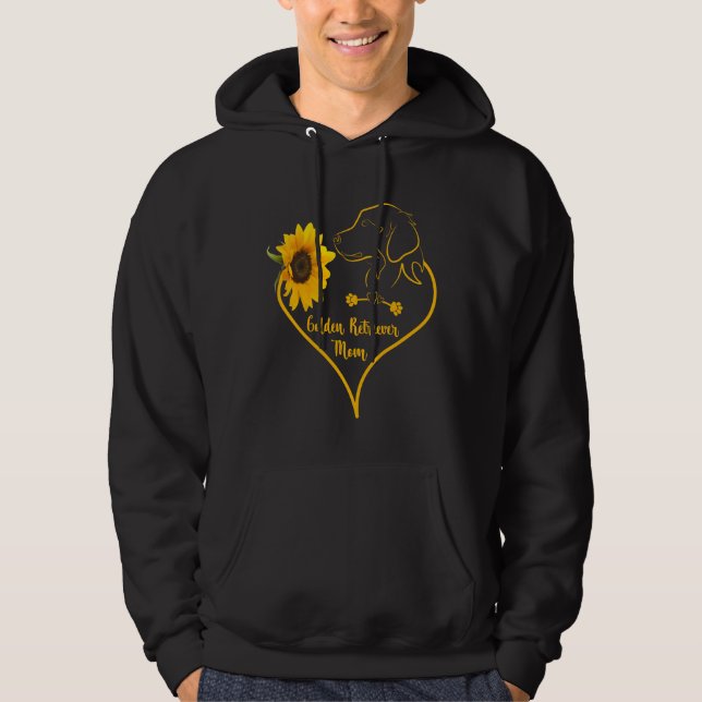 Goldene Retriever Mama mit Sonnenblumenliebhabern Hoodie (Vorderseite)