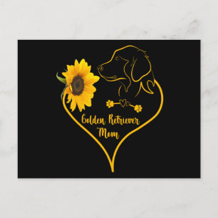 Goldene Retriever Mama mit Sonnenblumenliebhabern Postkarte