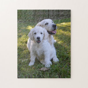 Goldene Retriever Mama und Welpe Puzzle