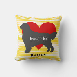 Goldene Retriever Silhouette Liebe ist Golden Kissen