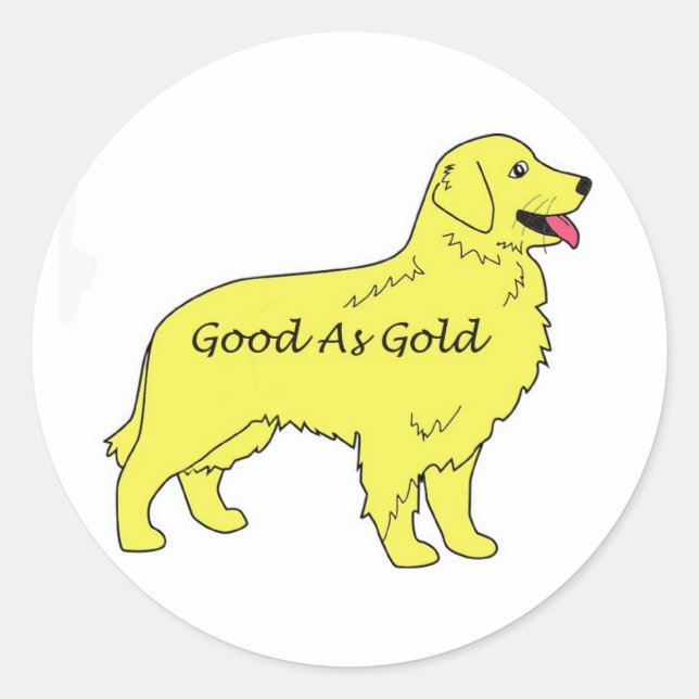Goldene Retriever Sticker gut als Gold (Vorderseite)