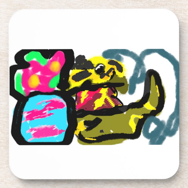 Goldene Retriever und Frühjahr Getränkeuntersetzer (Vorderseite)