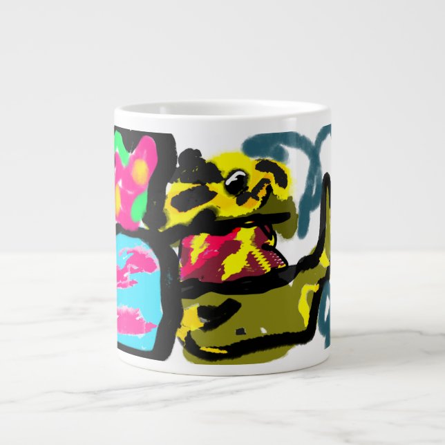 Goldene Retriever und Frühjahr Jumbo-Tasse (Vorderseite)