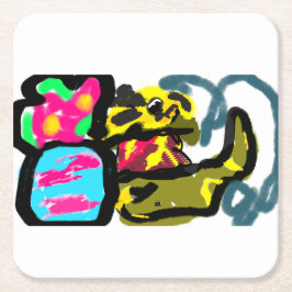 Goldene Retriever und Frühjahr Rechteckiger Pappuntersetzer