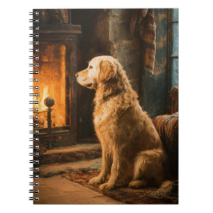 Goldene Retriever Warmby the Fire Notebook Notizblock
