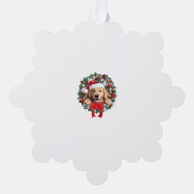 Goldene Retriever Weihnachtsfeier Dekoration Weihn Ornament Karte (Vorderseite)