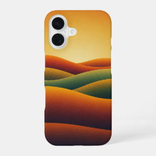 Goldene Retro-Hügel iPhone 16 Hülle