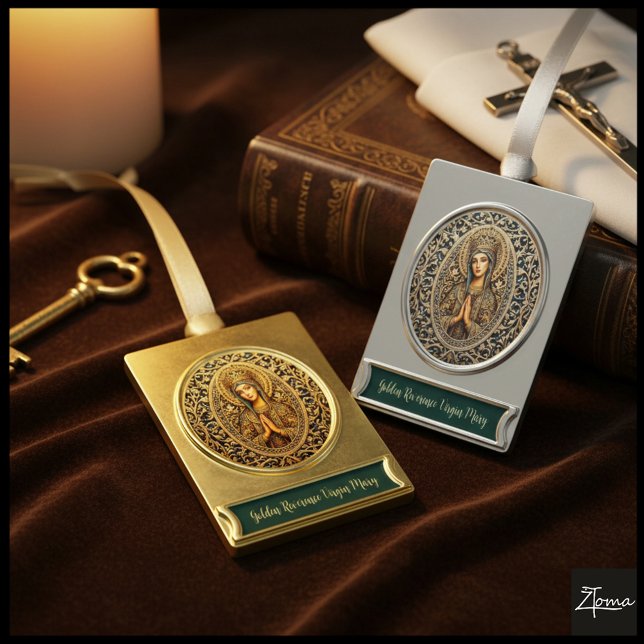 Goldene Reverenz Jungfrau Mary Banner-Ornament Gold (Von Creator hochgeladen)