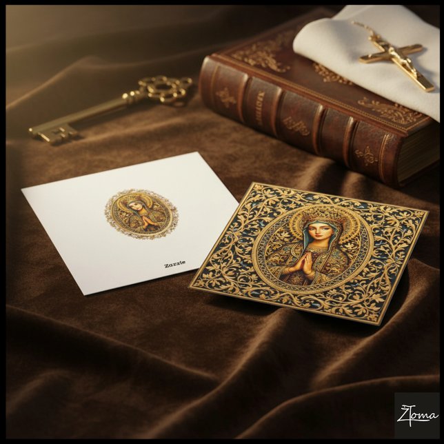 Goldene Reverenz Jungfrau Mary Feiertagskarte (Von Creator hochgeladen)