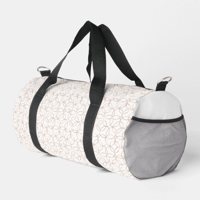 Goldene Ringe auf weißer Hochzeit Duffle Bag (Rechte Ecke)