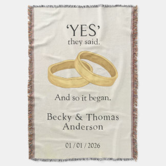 Goldene Ringe, Hochzeitsdatum Andenken Decke