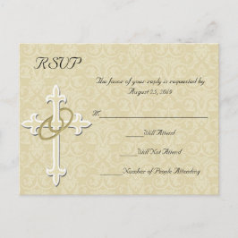 Goldene Ringe mit Kreuz, Christliche UAWG Einladungspostkarte