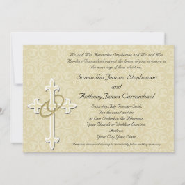 Goldene Ringe mit Kreuz, elegante Christliche Lieb Einladung