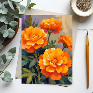 Goldene Ringelblumen   Aquarell Blumen Floral Postkarte