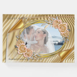 Goldene Rippeleffekte und Rose Gästebuch