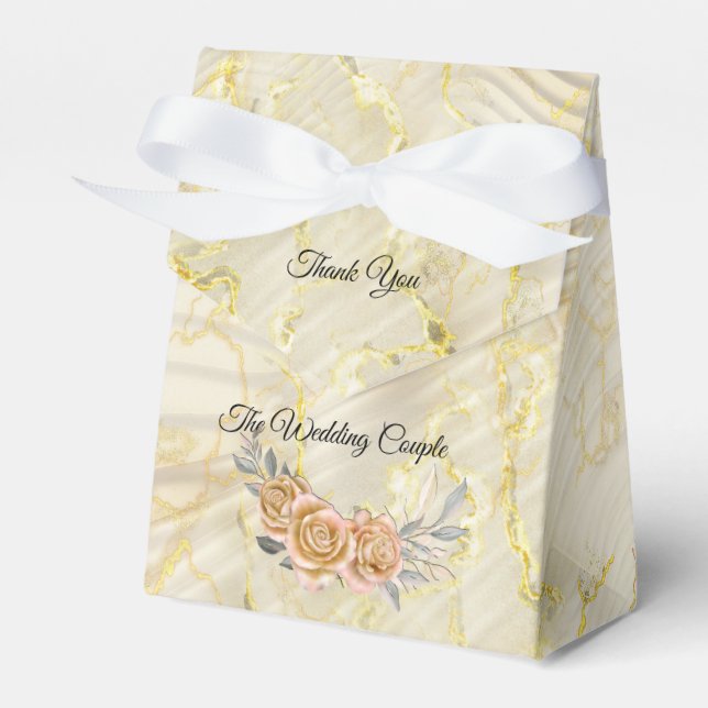 Goldene Rippeleffekte und Rose Geschenkschachtel (Vorderseite)