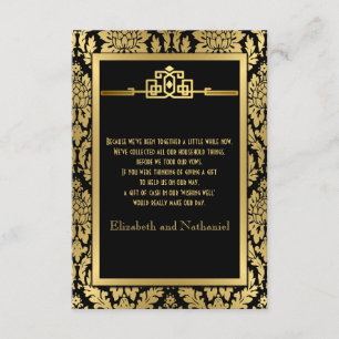 Goldene Romantik der 20er Jahre Art-Déco-Karte Begleitkarte