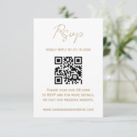 Goldene romantische Kalligrafie Hochzeits-QR-Code-