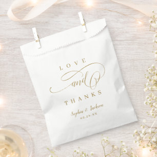 Goldene romantische Liebe & Dankeschön-Hochzeit Geschenktütchen