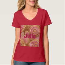 Goldene Rosa bei Frauen Kunst V-Neck