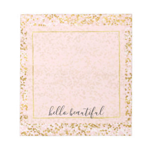 Goldene Rosa Confetti Notizblock