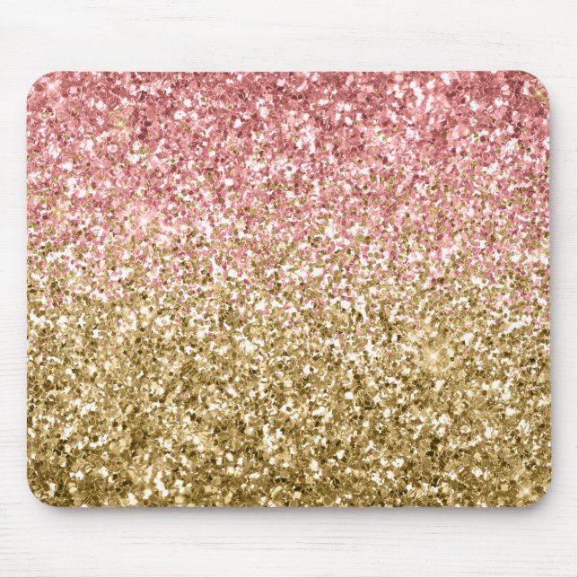 Goldene Rosa Glitzy Glitzer Sparkle Mousepad (Vorne)