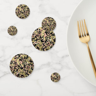 Goldene Rosa Grüne Schwarze Camouflage Geburtstags Konfetti
