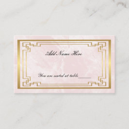 Goldene rosa Marmorplatte Platzkarte